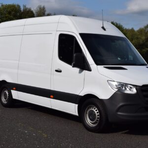 large white mercedes-benz van