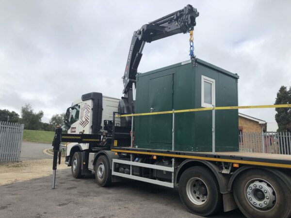 Container on the back of a truck